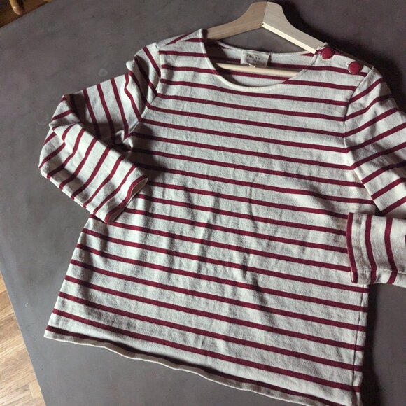 Sezane Red and White Striped Long Sleeve Tee - Picture 10 of 16